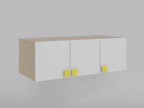 Антресоль на шкаф 3-х створчатый Клаксон без машинок (Белый/корпус Клен) в Ленске - lensk.katalogmebeli.com | фото 1