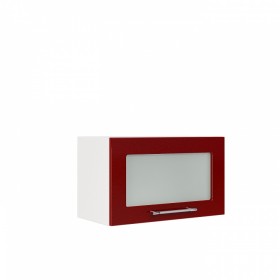 Бруклин ШВГС 600 Шкаф верхний горизонтальный со стеклом (Бетон белый/корпус Белый) в Ленске - lensk.katalogmebeli.com | фото