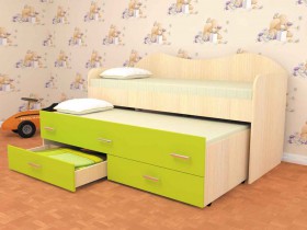 Кровать детская Нимфа двухместная 2.0 Венге/Дуб молочный в Ленске - lensk.katalogmebeli.com | фото 2