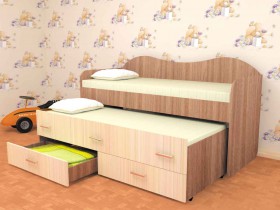 Кровать детская Нимфа двухместная 2.0 Венге/Дуб молочный в Ленске - lensk.katalogmebeli.com | фото 3