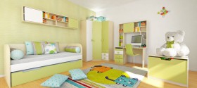Детская комната Эппл (Зеленый/Белый/корпус Клен) в Ленске - lensk.katalogmebeli.com | фото 5