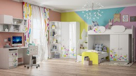 Детская комната Флер (Белый/корпус Выбеленное дерево) в Ленске - lensk.katalogmebeli.com | фото 3