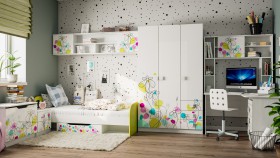 Детская комната Флер (Белый/корпус Выбеленное дерево) в Ленске - lensk.katalogmebeli.com | фото 5