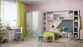 Детская комната Флер (Белый/корпус Выбеленное дерево) в Ленске - lensk.katalogmebeli.com | фото