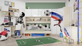 Детская комната Футбол ЧМ (Белый/Синий/корпус Клен) в Ленске - lensk.katalogmebeli.com | фото 2