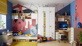 Детская комната Клаксон без машинок (Белый/корпус Клен) в Ленске - lensk.katalogmebeli.com | фото 1