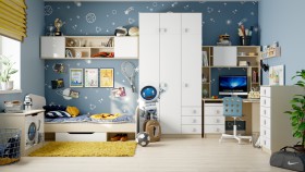 Детская комната Санни (Белый/корпус Клен) в Ленске - lensk.katalogmebeli.com | фото