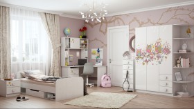 Детская комната Совушки (Белый/корпус Выбеленное дерево) в Ленске - lensk.katalogmebeli.com | фото 5