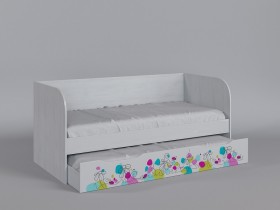 Диван-кровать Флёр (Белый/корпус Выбеленное дерево) в Ленске - lensk.katalogmebeli.com | фото