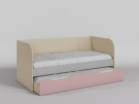 Диван-кровать Грэйси (Розовый/Серый/корпус Клен) в Ленске - lensk.katalogmebeli.com | фото 1