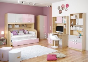Диван-кровать Грэйси (Розовый/Серый/корпус Клен) в Ленске - lensk.katalogmebeli.com | фото 3
