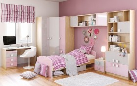 Диван-кровать Грэйси (Розовый/Серый/корпус Клен) в Ленске - lensk.katalogmebeli.com | фото 5