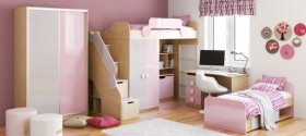 Диван-кровать Грэйси (Розовый/Серый/корпус Клен) в Ленске - lensk.katalogmebeli.com | фото 7