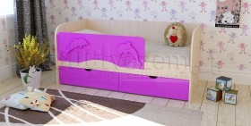 Друзья Кровать детская 2 ящика 1.6 Фиолетовый глянец в Ленске - lensk.katalogmebeli.com | фото