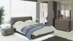 Двуспальная кровать «Наоми» (Белый глянец) в Ленске - lensk.katalogmebeli.com | фото 2