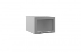 Гарда ГПГС 500 шкаф верхний горизонтальный глубокий со стеклом (Белый/корпус Серый) в Ленске - lensk.katalogmebeli.com | фото