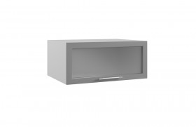 Гарда ГПГС 800 шкаф верхний горизонтальный глубокий со стеклом (Белый/корпус Серый) в Ленске - lensk.katalogmebeli.com | фото