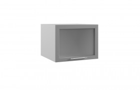 Гарда ГВПГС 600 шкаф верхний горизонтальный глубокий со стеклом высокий (Белый/корпус Серый) в Ленске - lensk.katalogmebeli.com | фото