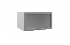 Гарда ГВПГС 800 шкаф верхний горизонтальный глубокий со стеклом высокий (Белый/корпус Серый) в Ленске - lensk.katalogmebeli.com | фото