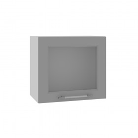 Гарда ВПГС 500 шкаф верхний горизонтальный со стеклом высокий (Белый патина/корпус Серый) в Ленске - lensk.katalogmebeli.com | фото