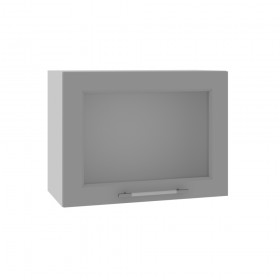 Гарда ВПГС 600 шкаф верхний горизонтальный со стеклом высокий (Белый патина/корпус Серый) в Ленске - lensk.katalogmebeli.com | фото
