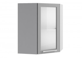 Гарда ВПУС 550 шкаф верхний угловой со стеклом Белый в Ленске - lensk.katalogmebeli.com | фото