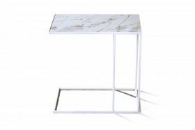 Журнальный столик Stone 018 (Прямоугольный) Металл/Керамика 500 Белый в Ленске - lensk.katalogmebeli.com | фото 2