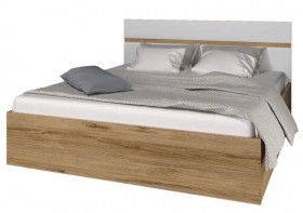 Ким кровать 1,4 (Дуб сонома/белый глянец) в Ленске - lensk.katalogmebeli.com | фото