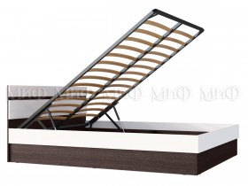 Ким кровать с подъемным механизмом 1,4 (Венге/белый глянец) в Ленске - lensk.katalogmebeli.com | фото 2