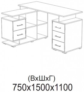 Компьютерный стол угловой СКМУ-3 белый в Ленске - lensk.katalogmebeli.com | фото 2