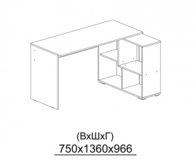 Компьютерный стол угловой СКМУ-3 дуб сонома/белый в Ленске - lensk.katalogmebeli.com | фото 3