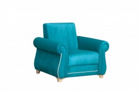 Кресло для отдыха "Порто" (велюр киви бирюза / микровельвет крем) в Ленске - lensk.katalogmebeli.com | фото