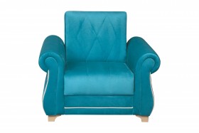 Кресло для отдыха "Порто" (велюр киви бирюза / микровельвет крем) в Ленске - lensk.katalogmebeli.com | фото 3