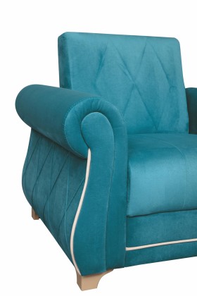 Кресло для отдыха "Порто" (велюр киви бирюза / микровельвет крем) в Ленске - lensk.katalogmebeli.com | фото 5