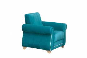 Кресло для отдыха "Порто" (велюр киви бирюза / микровельвет крем) в Ленске - lensk.katalogmebeli.com | фото 7
