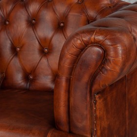 Кресло кожаное Лофт Честер-Нью (Коричневый, Рыжий) в Ленске - lensk.katalogmebeli.com | фото 4