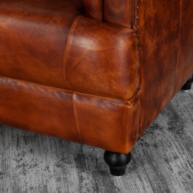 Кресло кожаное Лофт Честер-Нью (Коричневый, Рыжий) в Ленске - lensk.katalogmebeli.com | фото 8
