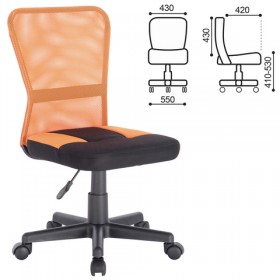 Кресло компактное BRABIX Smart MG-313 (черный, оранжевый) в Ленске - lensk.katalogmebeli.com | фото