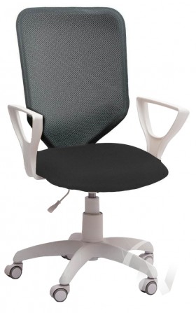 Кресло компьютерное Элегия S (белый/ткань сетка темно-серая) в Ленске - lensk.katalogmebeli.com | фото
