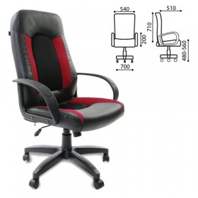 Кресло офисное BRABIX Strike EX-525 (черно-красный) в Ленске - lensk.katalogmebeli.com | фото 1