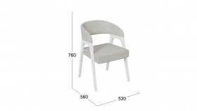 Кресло «Техас 1» (Белый матовый/Шенилл Estetica Moonstone №221) в Ленске - lensk.katalogmebeli.com | фото 2