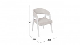 Кресло «Техас 1» (Белый матовый/Шенилл Estetica Vanille №220) в Ленске - lensk.katalogmebeli.com | фото 2