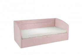 Кровать 0.9 Альба Софа (Нежно-розовый велюр) в Ленске - lensk.katalogmebeli.com | фото