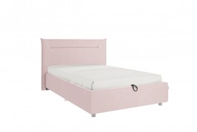 Кровать 1,2 Альба (Нежно-розовый велюр/под-мех) в Ленске - lensk.katalogmebeli.com | фото 1