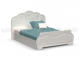 Кровать 1,4м Гармония (Белый/Белый глянец) в Ленске - lensk.katalogmebeli.com | фото
