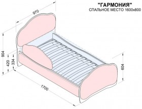 Кровать 160 Гармония 18 Бордовый (мягкий бортик) в Ленске - lensk.katalogmebeli.com | фото 2