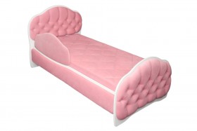 Кровать 160 Гармония 36 Светло-розовый (мягкий бортик) в Ленске - lensk.katalogmebeli.com | фото