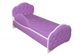 Кровать 160 Гармония 67 Светло-фиолетовый (мягкий бортик) в Ленске - lensk.katalogmebeli.com | фото