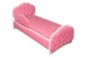 Кровать 160 Гармония 89 Розовый (мягкий бортик) в Ленске - lensk.katalogmebeli.com | фото