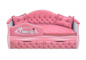 Кровать 160 серии Иллюзия 2 ящика 36 Розовый (мягкий бортик/подушки) в Ленске - lensk.katalogmebeli.com | фото